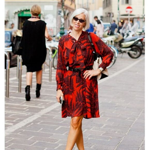 Stella McCartney 100% Silk Dress Mini Midi Pussy Bow Fern Print Runway Designer - Picture 10 of 11